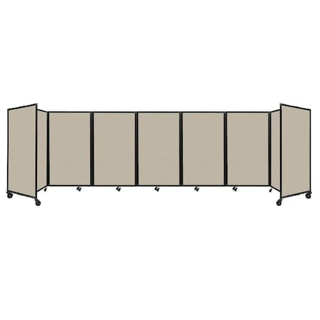 Versare Room Divider 360 Folding Portable Partition 19'6" x 5' Sand Fabric 1160718